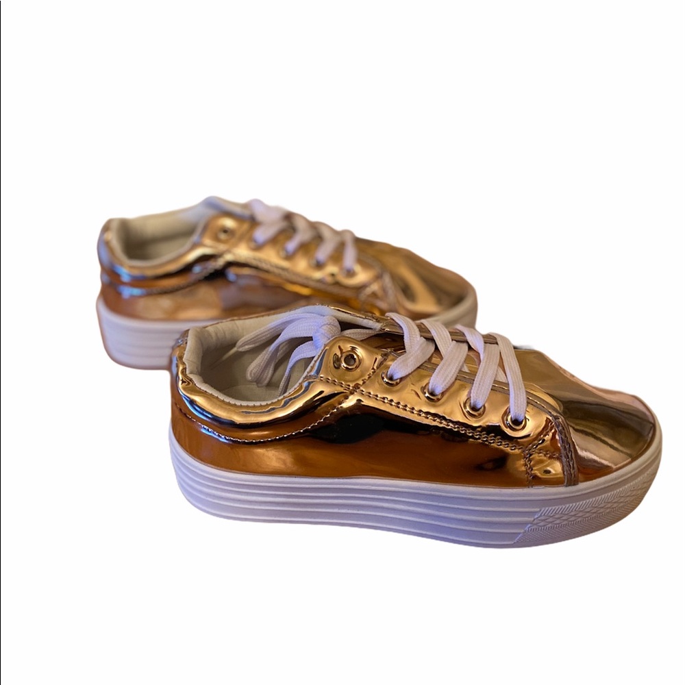 NEW Rose Gold Shiny Fashionable Gym Shoes